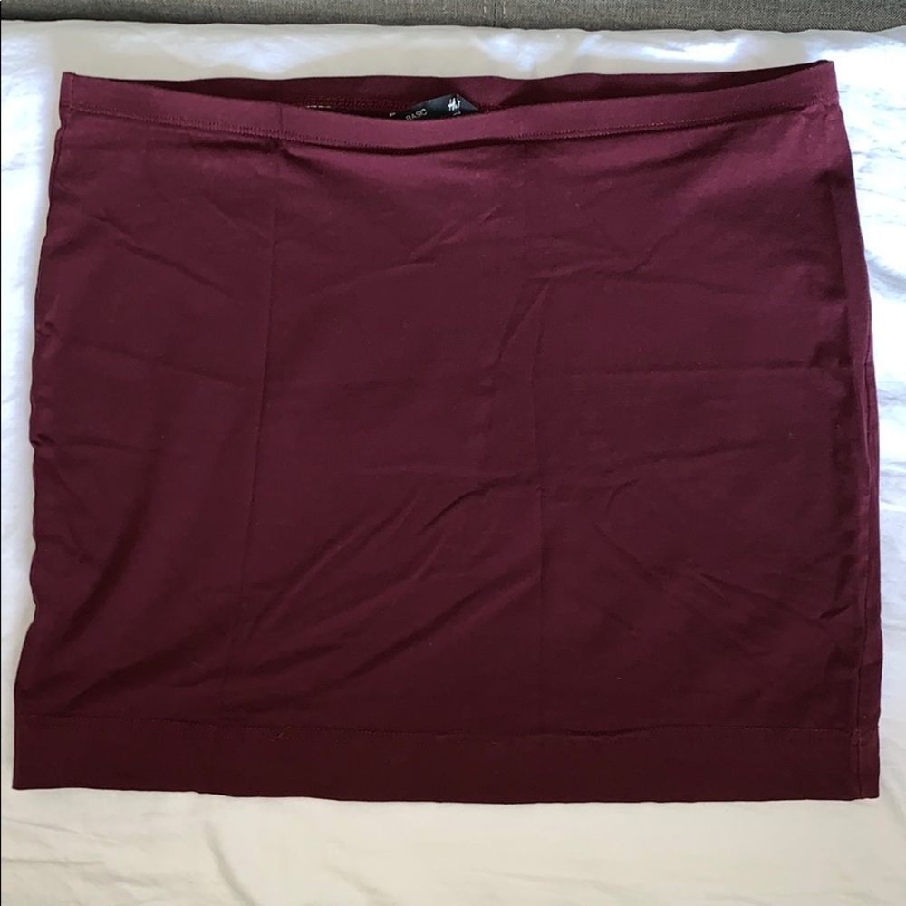 H&M Cotton Mini Skirt - Maroon - L